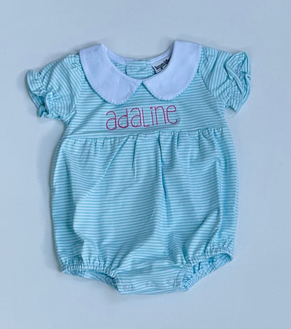 Knit Stripe Peter Pan Collar Bubble