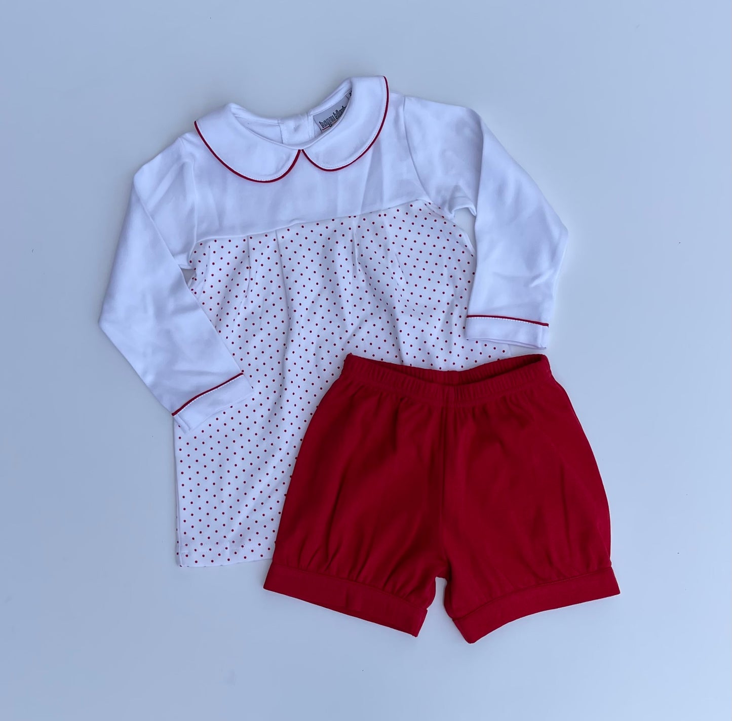 Peter Pan Knit Float Top with Banded Shorts - RED