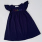 Flutter Sleeve Dress - Navy