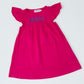 Flutter Sleeve Dress—Hot Pink