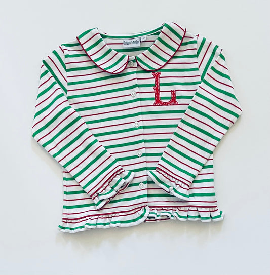 Knit Ruffle Shirt - Multi Stripe