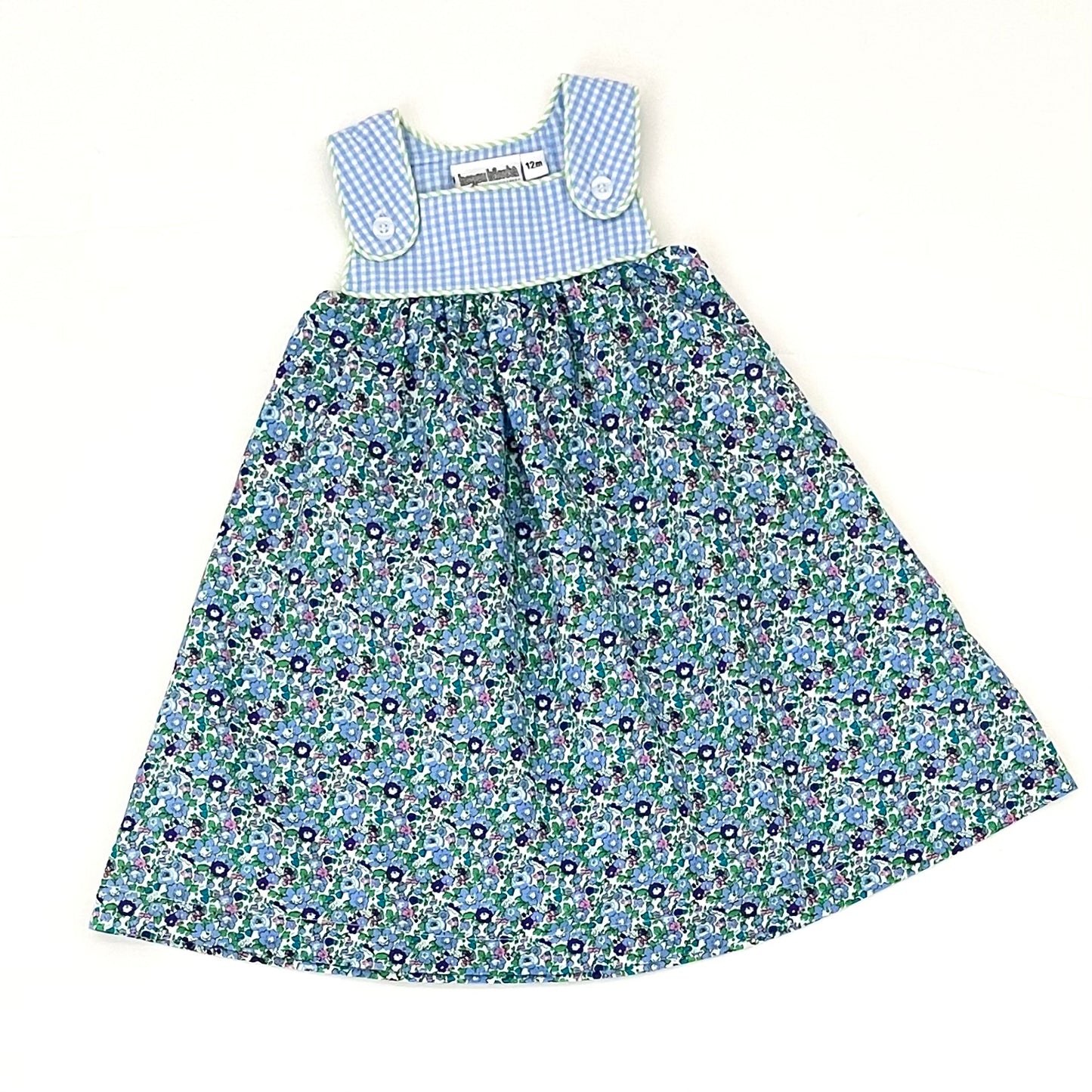 Gingham and Floral Tab Dress