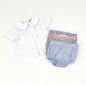 Pleated Peter Pan Diaper Shirt - Boy