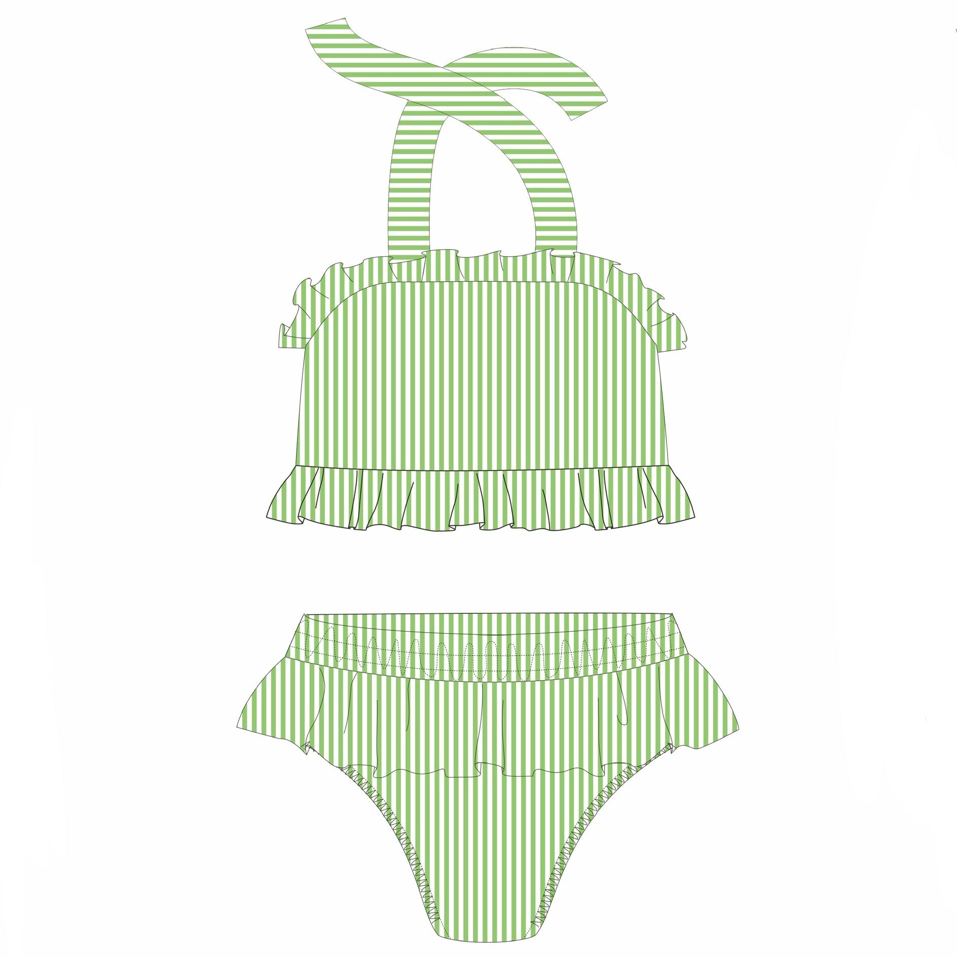 Bayou Blanks Girl s Seersucker Swim 2pc