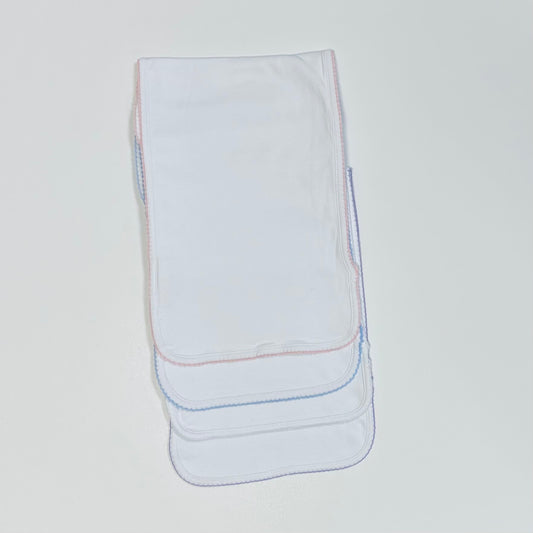 IMPERFECT Picot Trim Burp Cloth - PLESAE READ DESCRIPTION