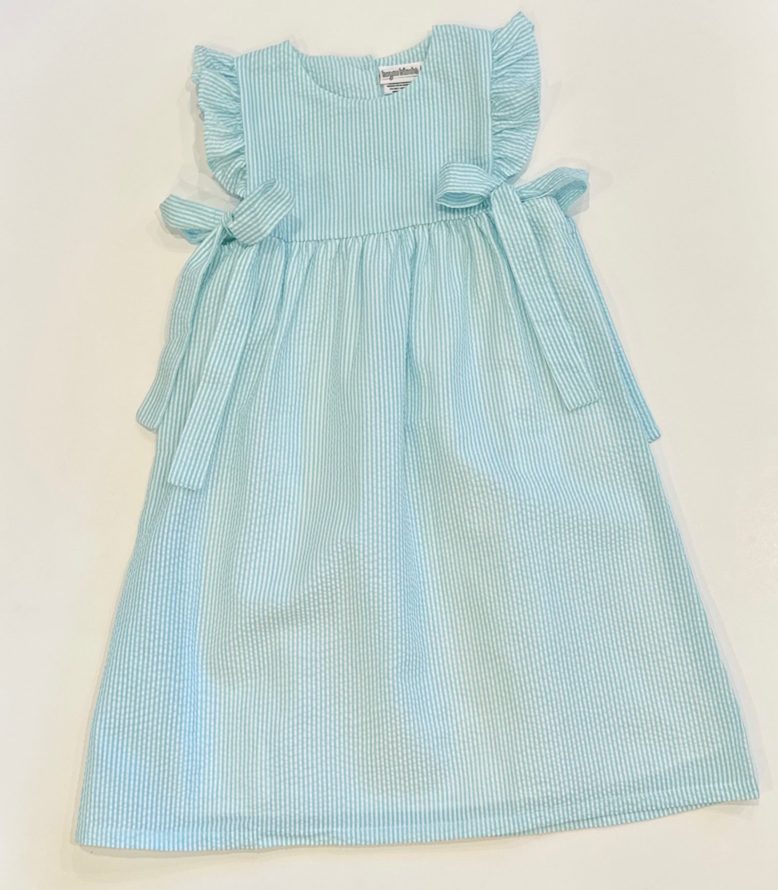 blue dress for baby girl Girls Blue Seersucker Dress main image 1