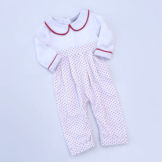 Long Sleeve Bitty Dot Knit Romper