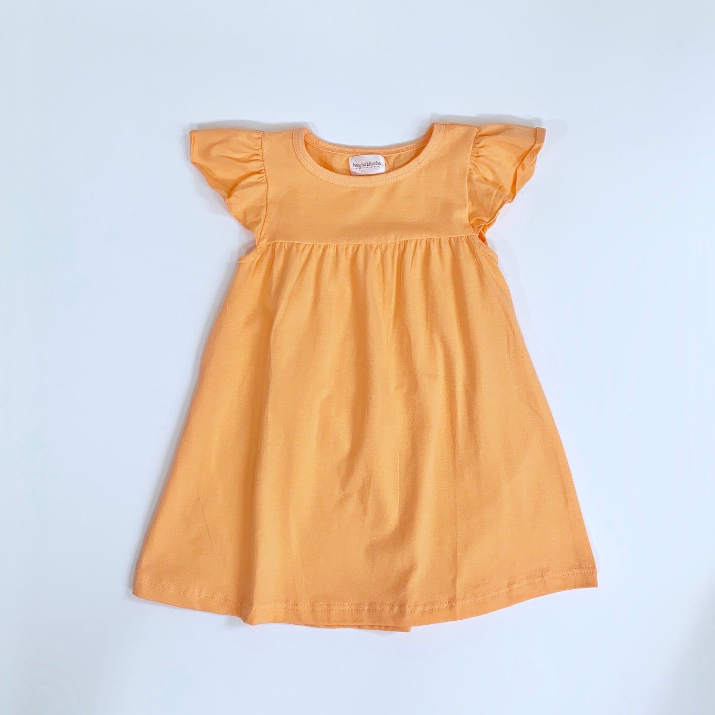 Flutter Sleeve Dress— Light Orange