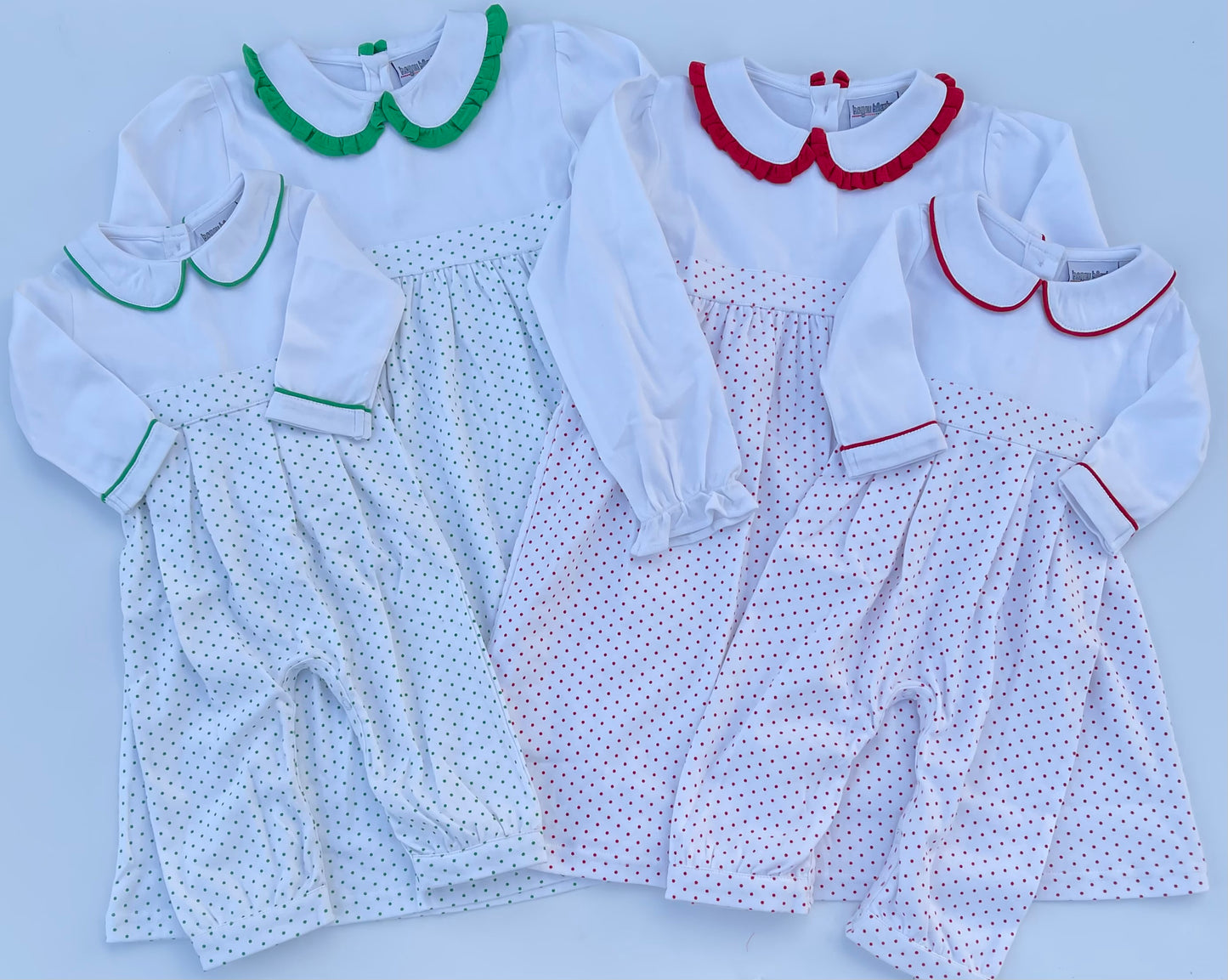Long Sleeve Bitty Dot Knit Dress - RED & GREEN