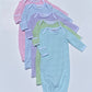 Stripe Gown with Picot Trim