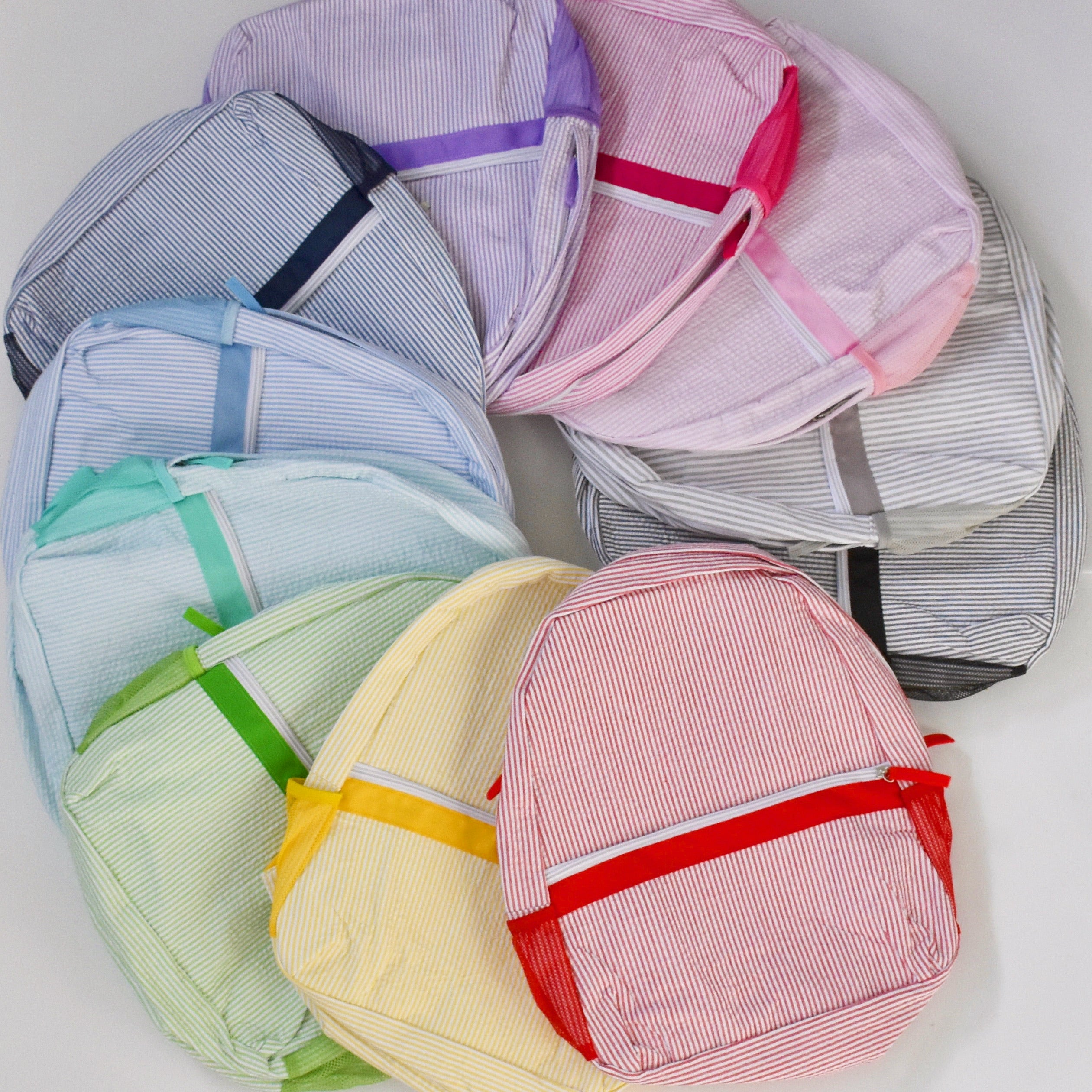 Seersucker cheap backpacks wholesale