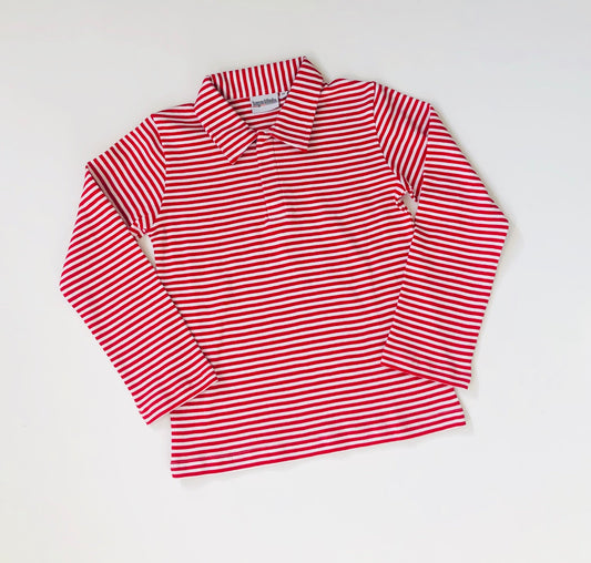 Knit Polo Shirt - Red Stripe