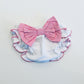 Gingham Bow Diaper Cover - Pink
