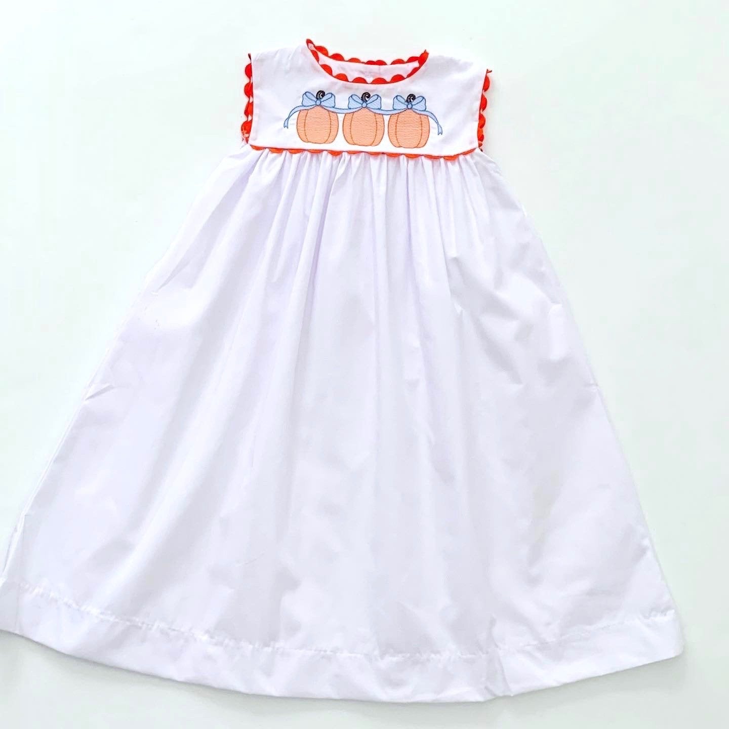 White Dress with Ric Rac Trim – Bayou Blanks