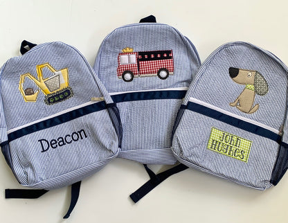 Seersucker Toddler Size Backpack
