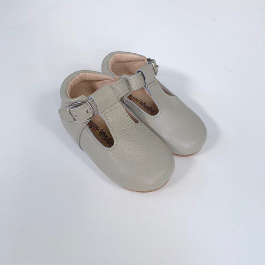 Grey T-Strap Shoes