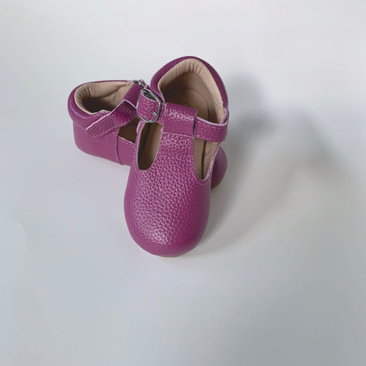 Plum T-Strap Shoes