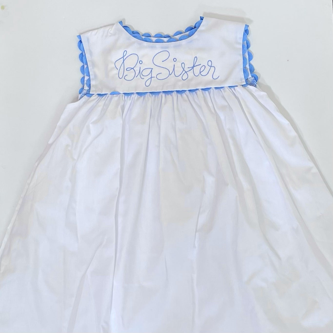 White Dress with Ric Rac Trim – Bayou Blanks