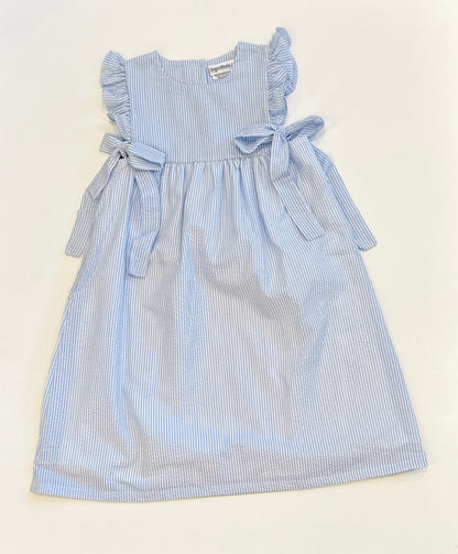 Side Tie Dress - Seersucker