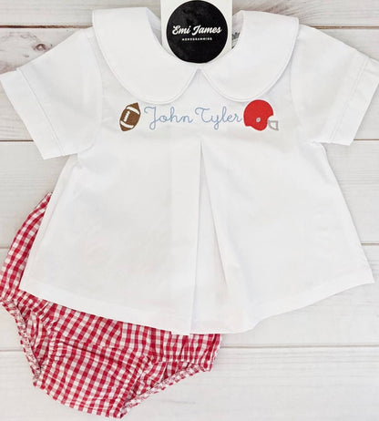 Pleated Peter Pan Diaper Shirt - Boy