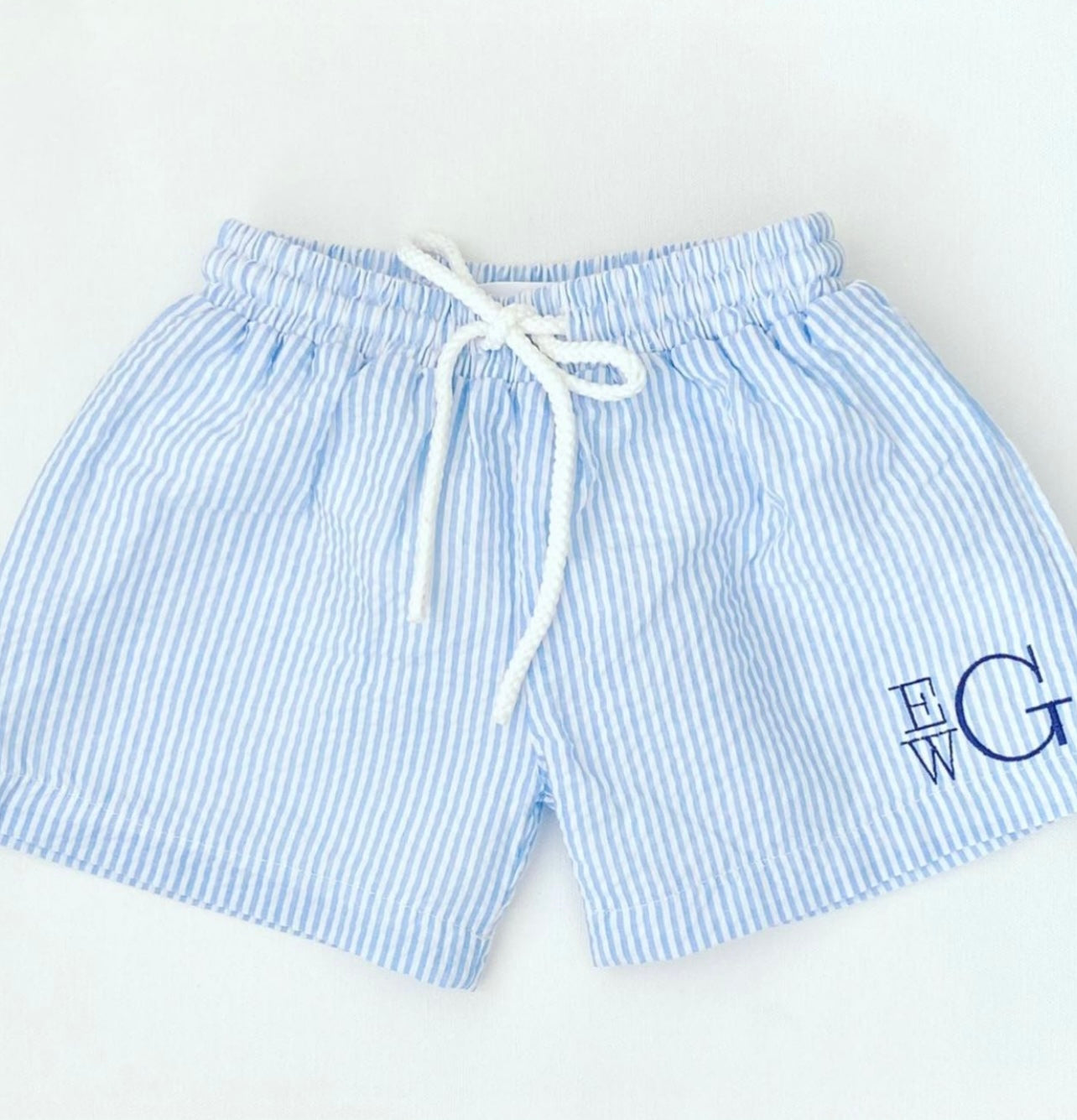 Seersucker Swim - Boy Trunks
