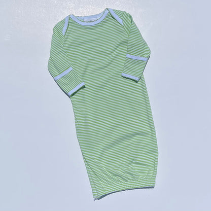 Stripe Gown with Picot Trim