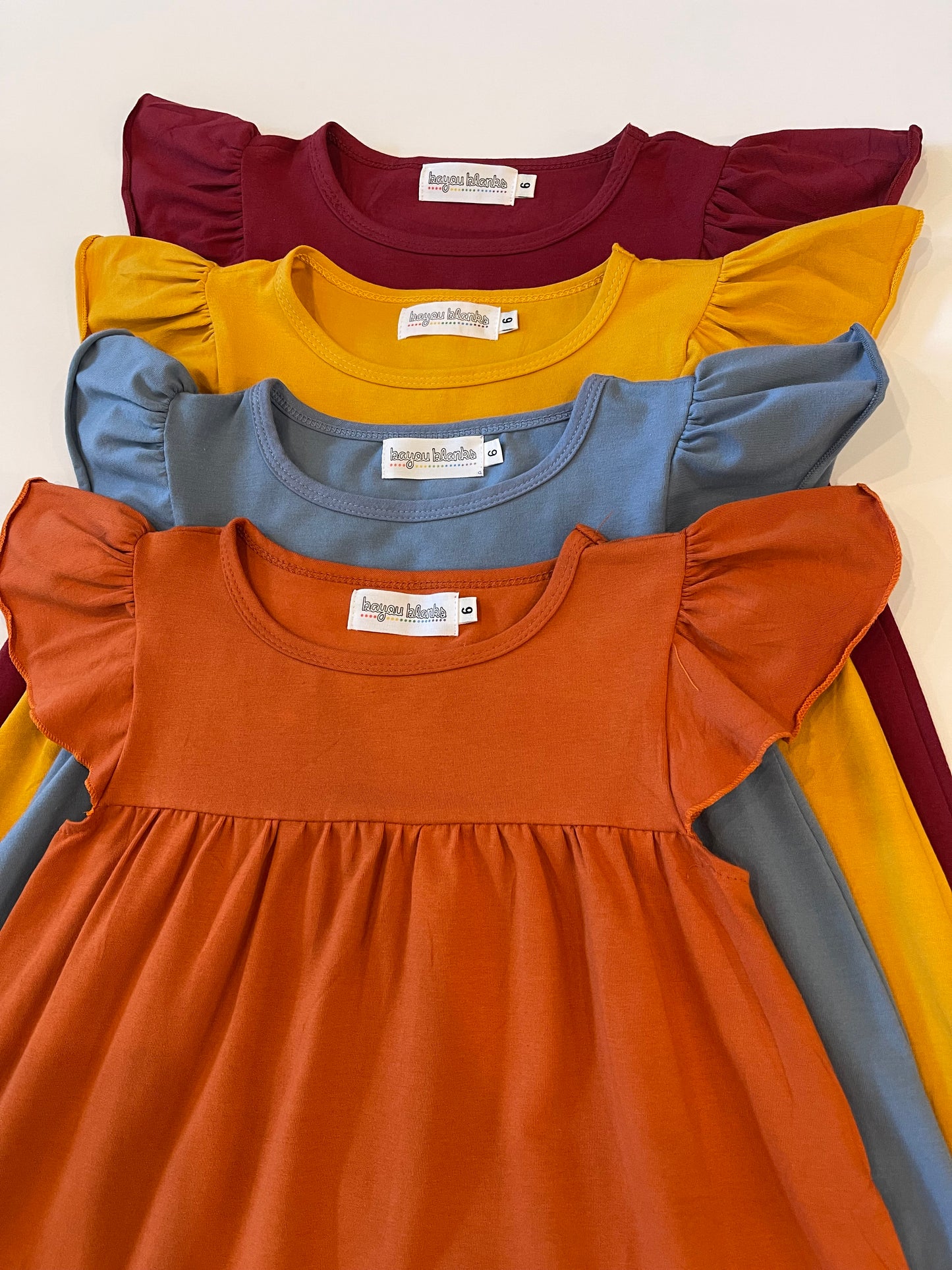 Flutter Sleeve Dress—Burnt Orange