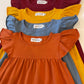 Flutter Sleeve Dress—Maroon/Crimson